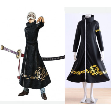 Anime One Piece Surgeon of Death Trafalgar Law Cloak Cosplay Costume 