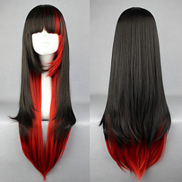 Black and Red Mixed Color 70cm Punk Lolita Wig