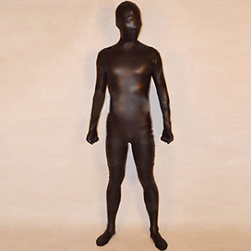 Black Shiny Metalic Unisex Zentai Suit 