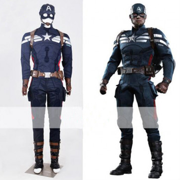 Captain America 2 Winter Soldier Cosplay Costume S.h.i.e.l.d. Stealth Jumpsuit 