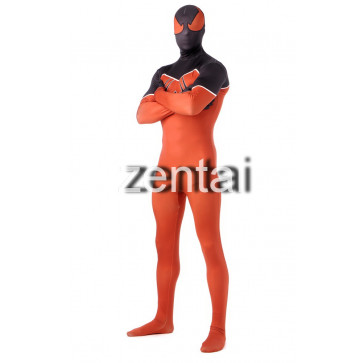 Spiderman Black and Orange Color Cosplay Zentai Suit