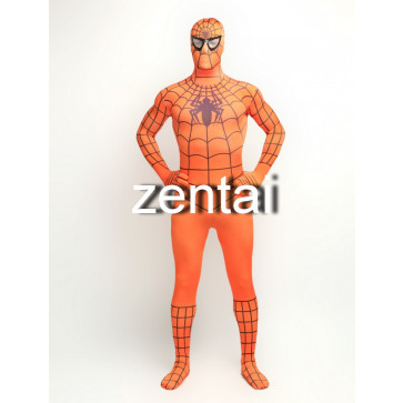 Spiderman Orange Color Cosplay Zentai Suit