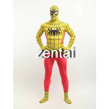 Halloween Spiderman Yellow and Pink Color Cosplay Zentai Suit