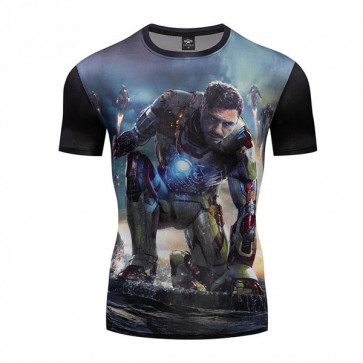 Iron Man 3 Short Sleeve Round Collar T-shirt 