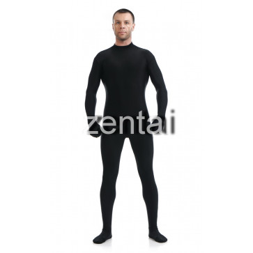 Man's Full Body Black Color Spandex Lycra Zentai