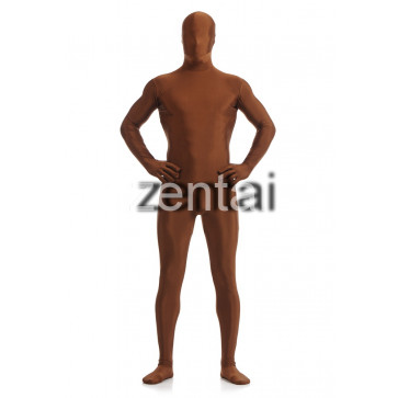 Man's Full Body Brown Color Spandex Lycra Zentai