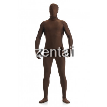 Man's Full Body Dark Brown Color Spandex Lycra Zentai