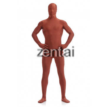 Man's Full Body Dark Brown Color Spandex Lycra Zentai