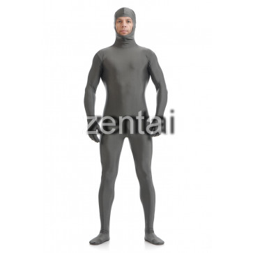 Man's Full Body Dark Grey Color Spandex Lycra Zentai