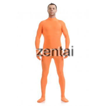 Man's Full Body Orange Color Spandex Lycra Zentai