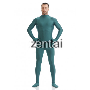 Man's Full Body Peacock Blue Color Spandex Lycra Zentai