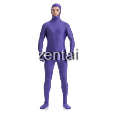 Man's Full Body Purple Color Spandex Lycra Zentai