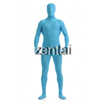 Man's Full Body Sky Blue Color Spandex Lycra Zentai