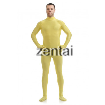 Man's Full Body Yellow Color Spandex Lycra Zentai