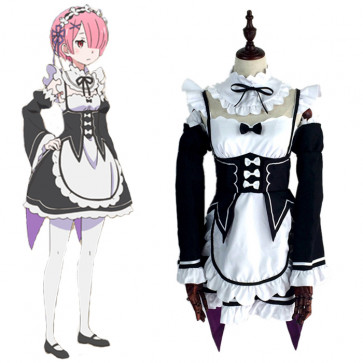 Re：Life in a different world from zero Cosplay Costume ラム Ram Costume Maid Clothing