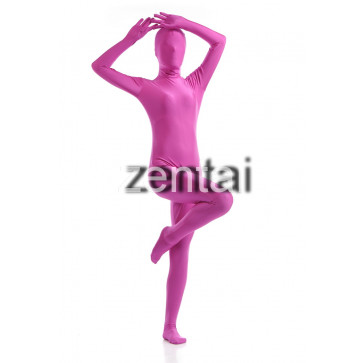 Woman's Full Body Fuchsia Color Spandex Lycra Zentai