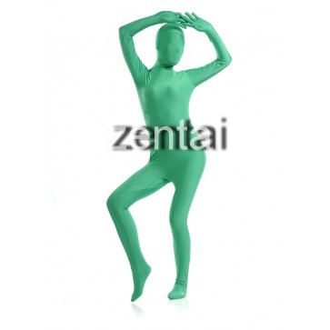 Woman's Full Body Green Color Spandex Lycra Zentai