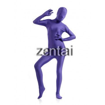 Woman's Full Body Purple Color Spandex Lycra Zentai