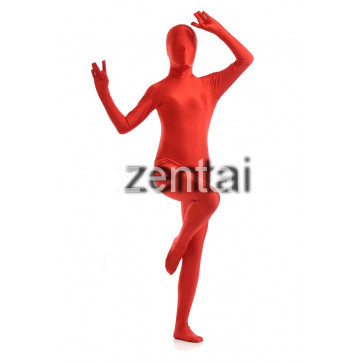 Woman's Full Body Red Color Spandex Lycra Zentai