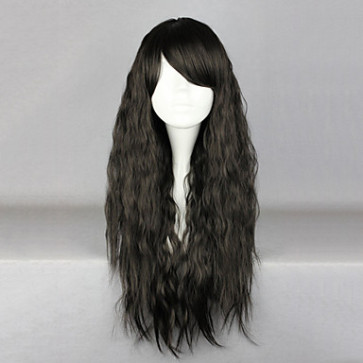 Zipper Black Cosplay Wig|70cm Cosplay Wig |Casual Lolita Wavy Cosplay ...