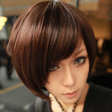 Zipper Brown Gal Gradient Color 40cm Oji Lolita Cosplay Wig