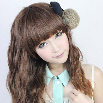 Zipper Curly Chocolate Mixed Color 60cm Casual Lolita Wig