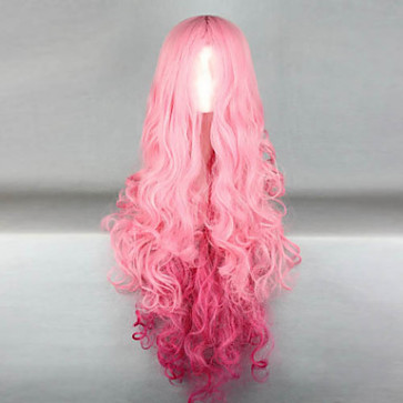 Zipper Pink 90cm Sweet Lolita Wavy Cosplay Wig