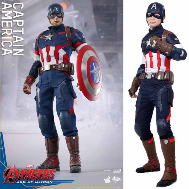 suit captain pattern america of Captain America Ultron Cosplay Mavel Avengers Age Movie