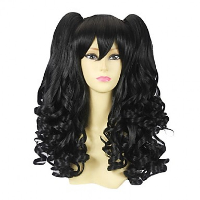 Black Curly Pigtail Cosplay Wig50cm Classic Lolita Cosplay Wig Black