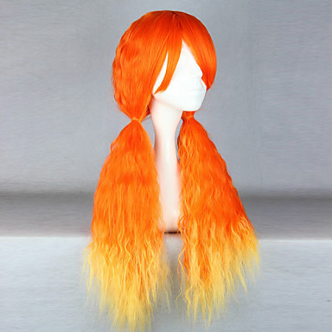 Bright Orange Gradient Cosplay Wig70 cm Cosplay Wig Punk Lolita