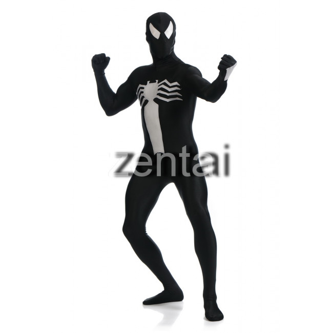Halloween Spiderman Black and White Cosplay Zentai Suit/ Buy Black and ...
