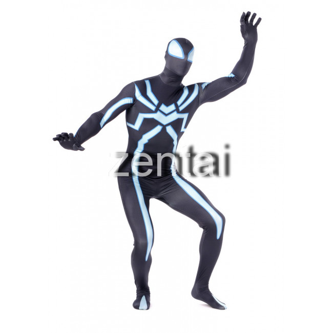 Halloween Spiderman Cosplay Zentai Suit/ Buy Cyan and Black