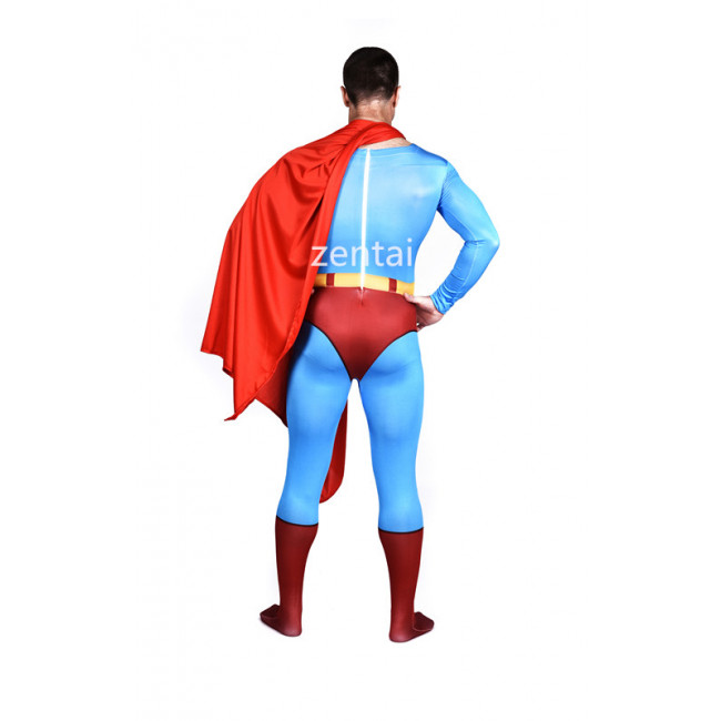 Superman Zentai Suit Blue Color Full Body Spandex Lycra Superman Zentai Suit Blue Color Full Body Spandex Lycra