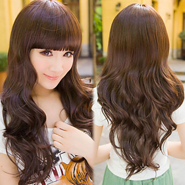 Hime Cut Cosplay Wig|Dark Brown 70cm Cosplay Wig |Classic ...