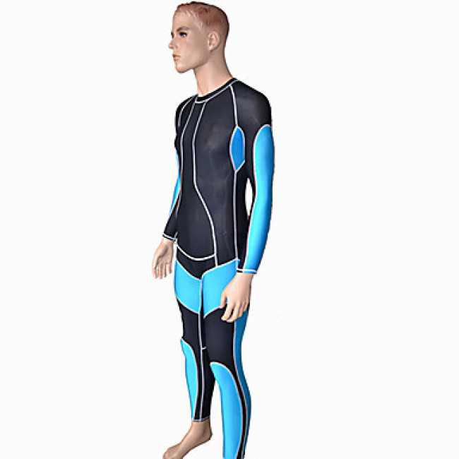 Long Sleeve Men's Catsuit Costume|Black and Blue Spandex ...