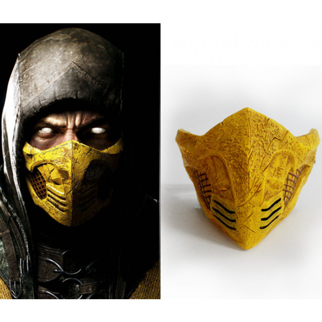 GRP Mask Game Mortal Kombat Cosplay Mask Scorpion Mask Glass