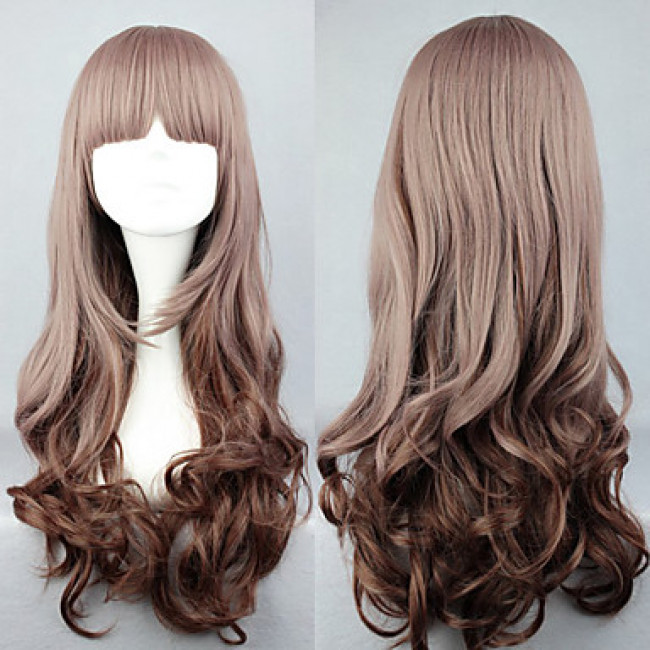 Lolita Brown White Gradient Long/ Short Wig MK15494