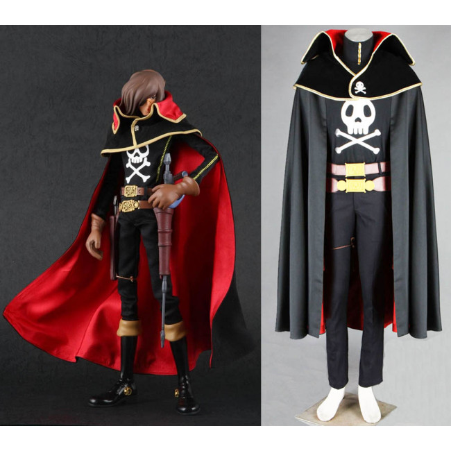 Captain Harlock Costume Anime Space Pirate Captain Harlock Cosplay Costume Outfit