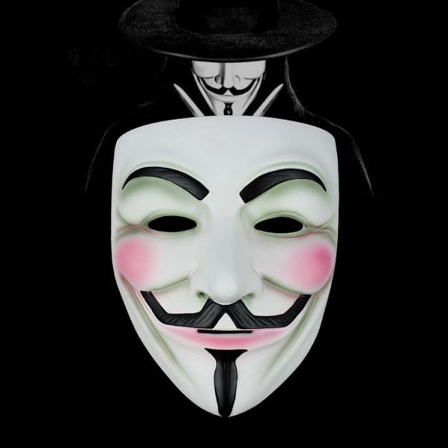 V For Vendetta Mask Guy Fawkes Anonymoous Mask Halloween Pvc Resin Mask