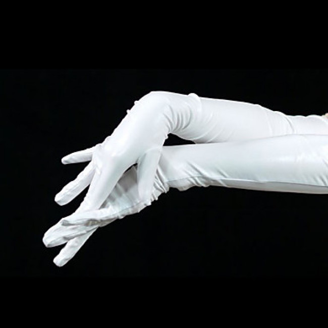 White Latex CostumeLatex Shorlder Gloves CostumeWhite Latex Shorlder Gloves Cosplay Costume