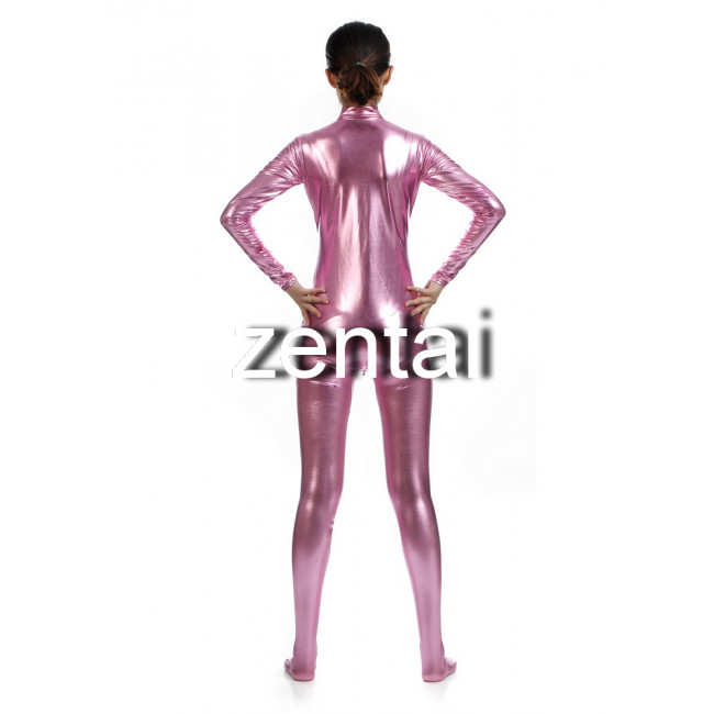 Woman's Full Body Pink Color Zentai/ Pink Full Body Shiny Metallic ...