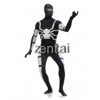 Halloween Spiderman White and Black Zentai Suit