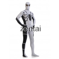 Halloween Spiderman White and Black Color Cosplay Zentai Suit