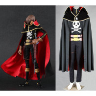 Anime Space Pirate Captain Harlock Cosplay Costume Outfit