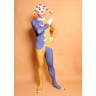 Yellow and Blue Clown Buffoon Lycra Unisex Zentai