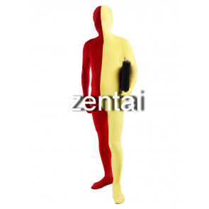 Full Body Red And Yellow Mixed Colors Spandex Lycra Zentai