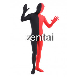 Full Body Black And Red Mixed Colors Spandex Lycra Zentai