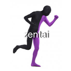 Full Body Black And Purple Mixed Colors Spandex Lycra Zentai