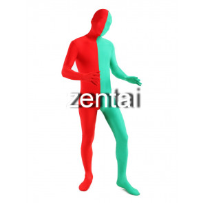 Full Body Red And Green Mixed Colors Spandex Lycra Zentai