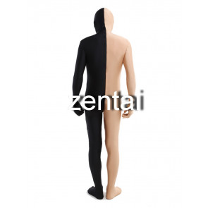 Full Body Flesh And Black Mixed Colors Spandex Lycra Zentai